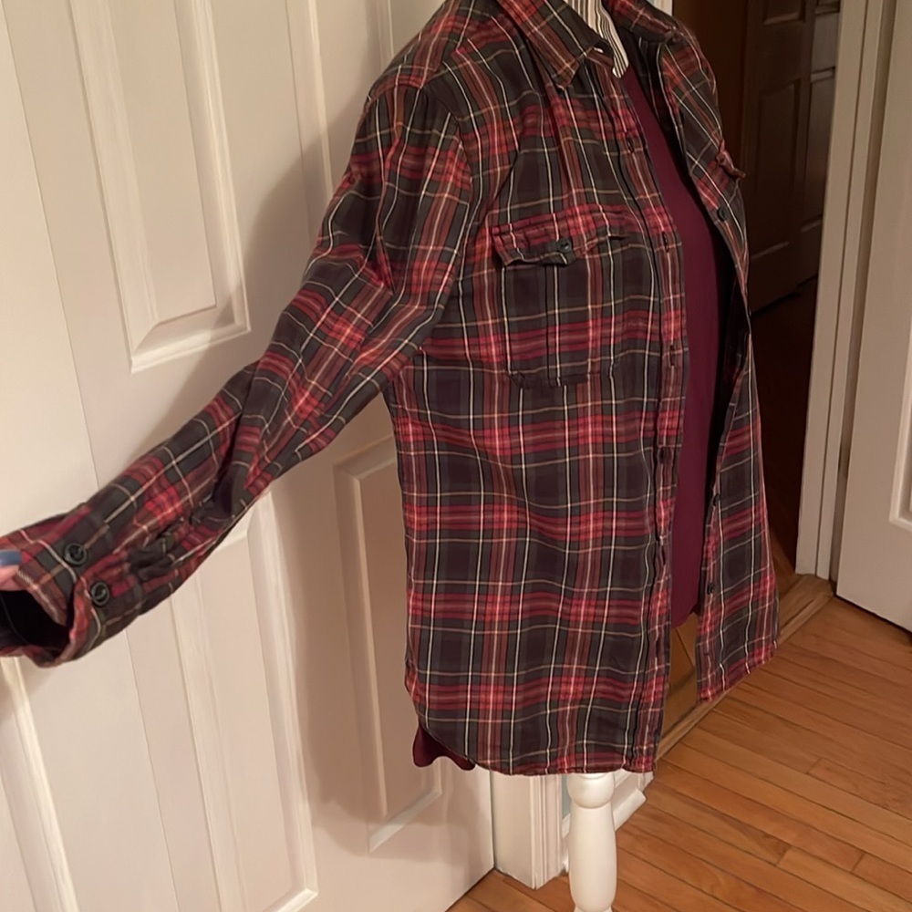 🎅 Ralph Lauren Denim & Supply red green & white cotton flannel style shirt S/P - Picture 6 of 6